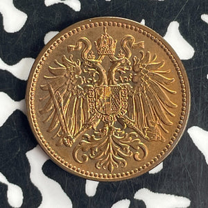 1910 Austria 2 Heller Lot#T8469 High Grade! Beautiful!