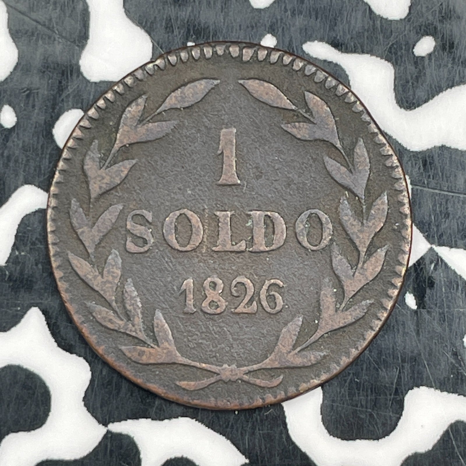1826 Italy Lucca 1 Soldo Lot#N3552 Scarce!