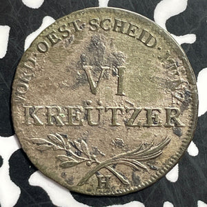 1803-H Austria Further 6 Kreuzer Lot#T1579 Silver! Nice!