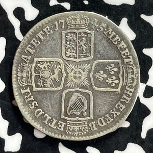 1745-Lima Great Britain George II 1 Shilling Lot#JM9845 Silver!