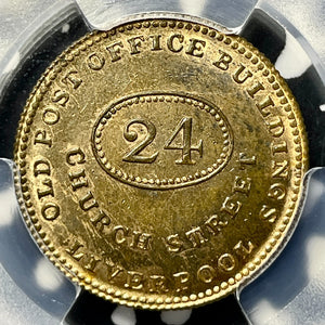 (1843) G.B. Liverpool Promoli & Hausburg Farthing Token PCGS MS64RB Lot#G9848