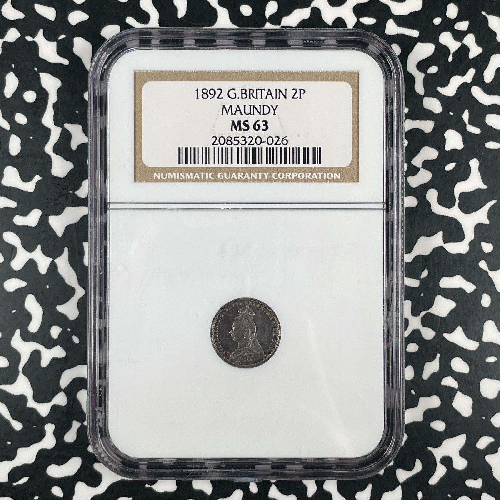 1892 Great Britain Victoria Maundy 2 Pence NGC MS63 Lot#G3384 Silver!
