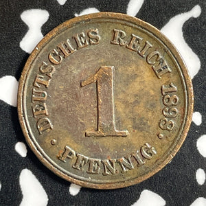 1898-F Germany 1 Pfennig Lot#E3433 Better Date