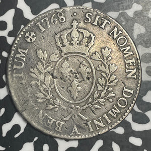 1768-A France 1 Ecu Lot#JM9136 Large Silver!