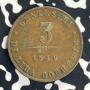 1849 Italy Venice 3 Centesimi Lot#T8691