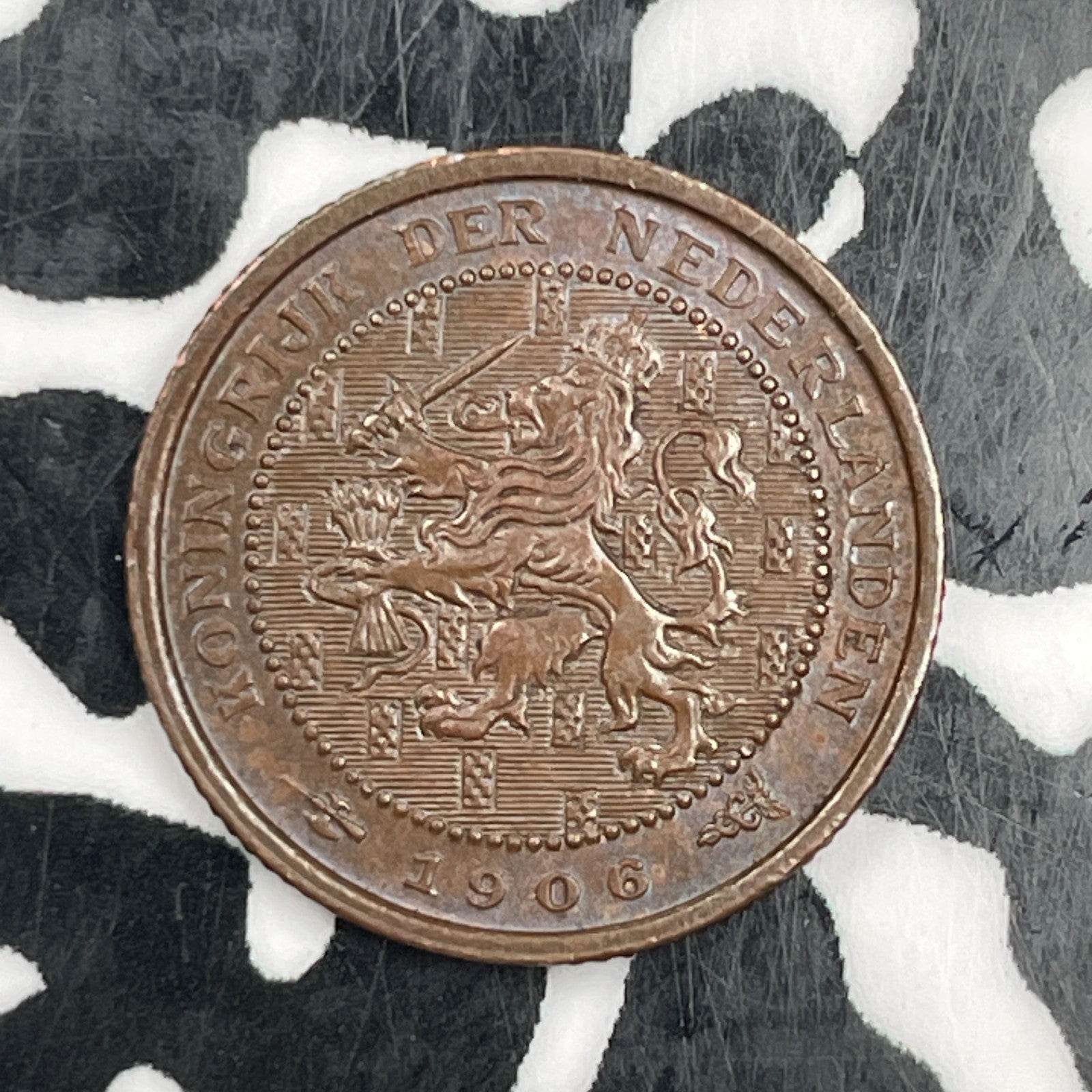 1906 Netherlands 1/2 Cent Half Cent Lot#F9094 High Grade! Beautiful!