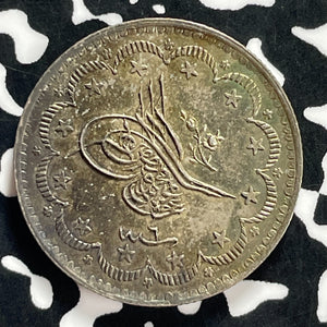 AH 1255 Year 6 (1844) Turkey 5 Kurush Lot#JM9821 Silver! High Grade! Beautiful!