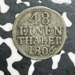 1806 Germany Saxony 1/48 Thaler Lot#T6466 Silver!