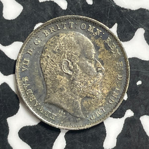 1902 Great Britain 3 Pence Threepence Lot#C0684 Silver! Nice!
