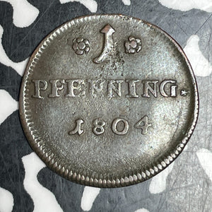1804 Germany Lowenstein-Wertheim-Virneburg-Rochefort 1 Pfennig Lot#T6056 KM#30