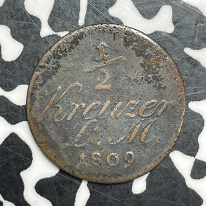 1809 Germany Saxe-Hildburghausen 1/2 Kreuzer Lot#T6435 Scarce!