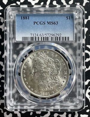 1881 U.S. $1 Morgan Dollar PCGS MS63 Lot#G553 Silver! Choice UNC!
