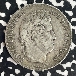 1832-MA France 5 Franc Lot#T8329 Large Silver Coin!