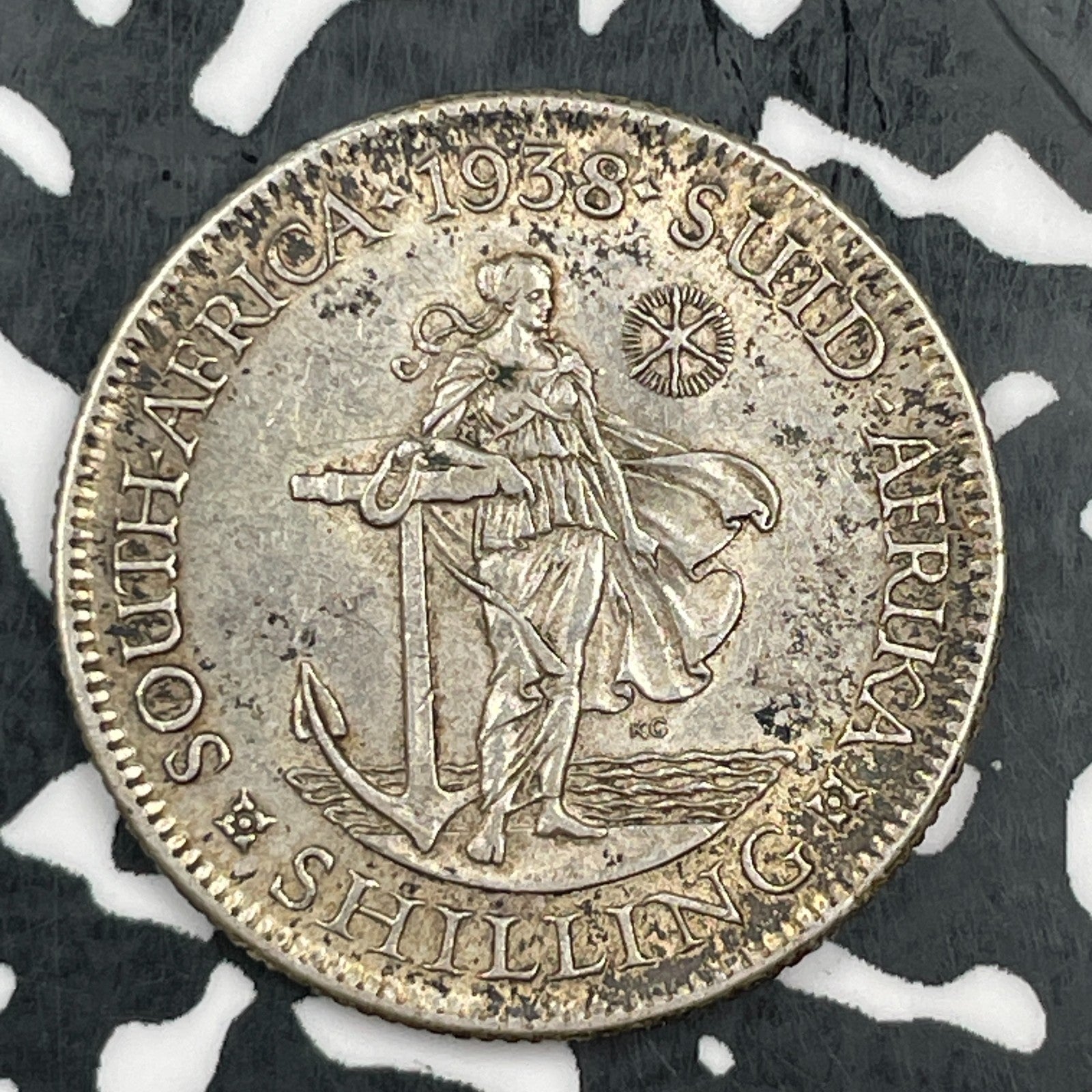 1938 South Africa 1 Shilling Lot#F8639 Silver! Nice!