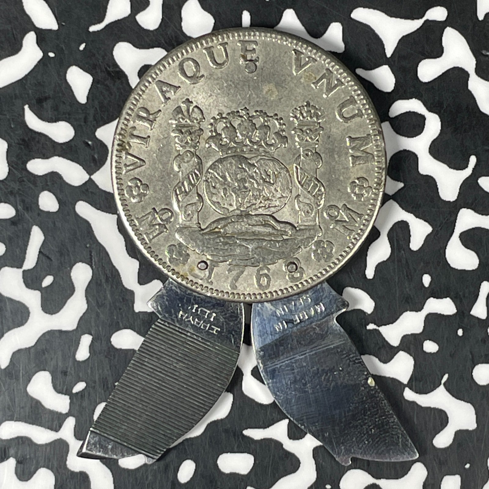 "1768" Mexico 8 Reales Styled Pocket Knife Lot#OV1808