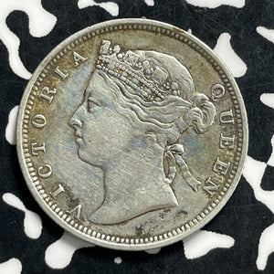 1883 Straits Settlements 20 Cents Lot#JM9964 Silver! Nice Detail, Old Cleaning