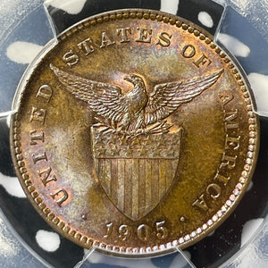 1905 US Philippines 1 Centavo PCGS MS65BN Lot#G8334 Beautiful Toning! Top Grade