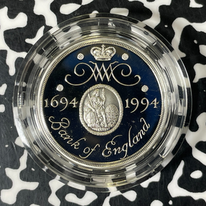 1994 G.B. Bank Of England Tercentenary £2 Pounds Lot#B2521 Silver! W/ Box & COA