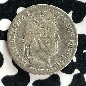 1841-* France 1/4 Franc Lot#T7499 Silver!