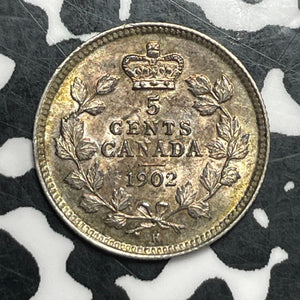 1902-H Canada 5 Cents Lot#JM9505 Silver! High Grade! Beautiful! Small 'H'