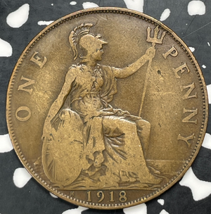 1918-H Great Britain Penny Lot#C0333 Better Date