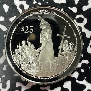 1992 British Virgin Islands $25 Dollars Lot#T4629 Large Silver Coin! Proof!