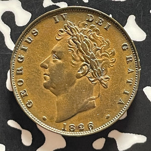 1826 Great Britain 1 Farthing Lot#T5452 Nice!