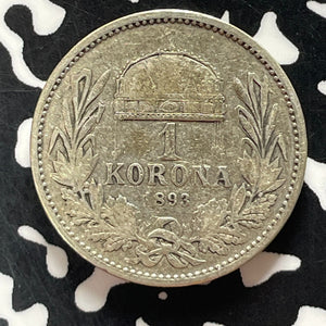 1893 Austria 1 Corona Lot#T5008 Silver!