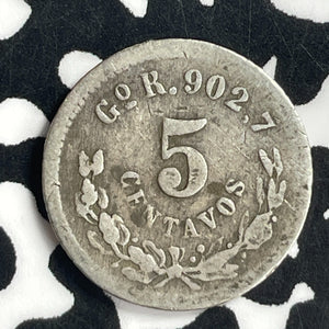 1890-Go R Mexico 5 Centavos Lot#T6892 Silver!