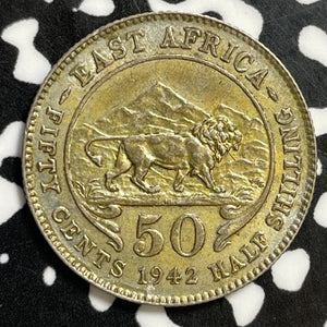 1942 British East Africa 50 Cents Lot#E5483 Nice!