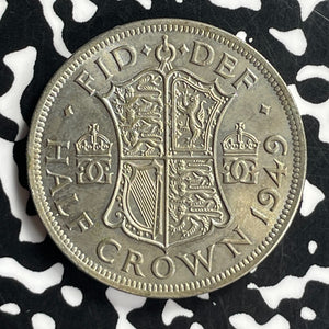 1949 Great Britain 1/2 Crown Half Crown Lot#T6813 High Grade! Beautiful!