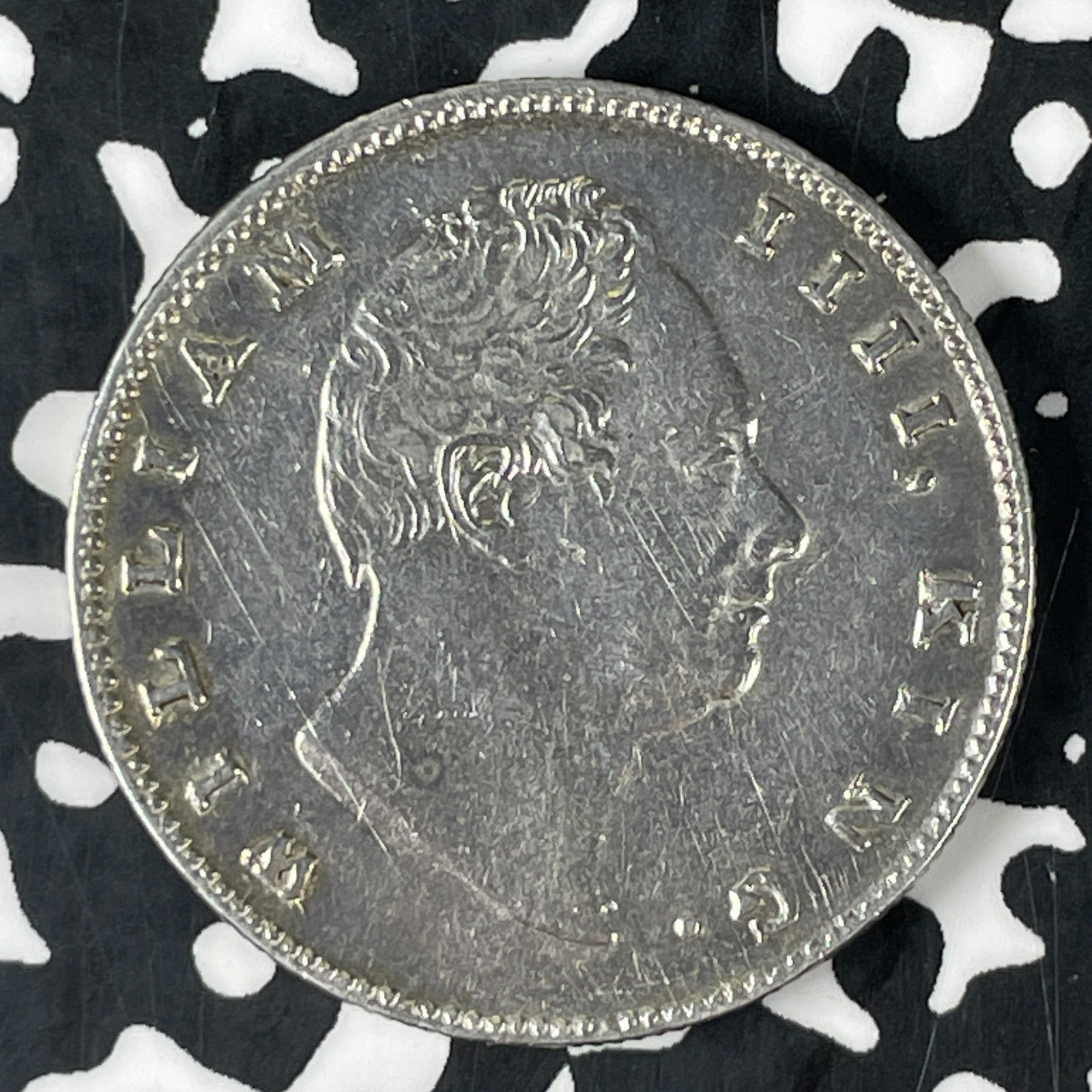 1835 India 1 Rupee Lot#F0338 Silver! Nice Detail, Old Cleaning