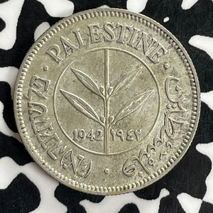 1942 Palestine 50 Mils Lot#C1082 Silver!