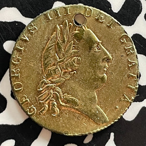 1788 Great Britain George III Spade 1/2 Guinea Gaming Token Lot#T4291 Holed
