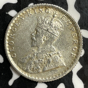 1936 India 1/4 Rupee Lot#E5289 Silver! Nice!