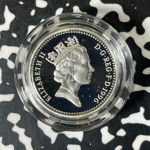 1996 Great Britain £1 Pound Lot#B2526 Silver! Proof! With Box & C.O.A.