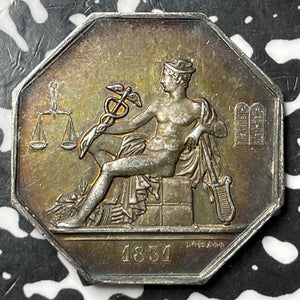 1831 France Government Commissions Jeton Lot#JM6854 Silver! Argent Edge, 31mm