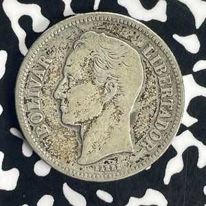 1924 Venezuela 2 Bolivares Lot#T8545 Silver!