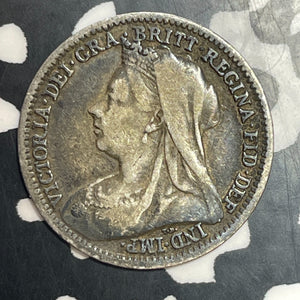 1900 Great Britain 3 Pence Threepence Lot#T3435 Silver!