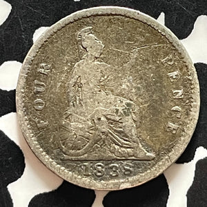 1838 Great Britain 4 Pence Fourpence Lot#T4885 Silver!