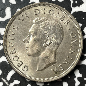 1937 Great Britain 1 Crown Lot#JM7142 Large Silver Coin! High Grade! Beautiful!