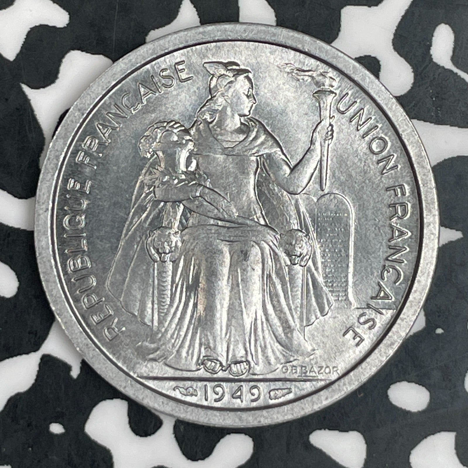 1949 New Caledonia 2 Francs Lot#F9855 High Grade! Beautiful!