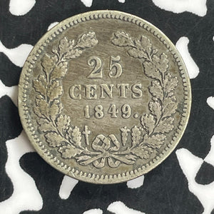 1849 Netherlands 25 Cents Lot#T9787 Silver!