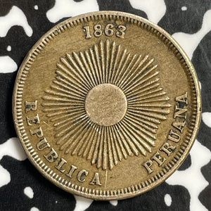 1863 Peru 2 Centavos Lot#E5627 Nice!