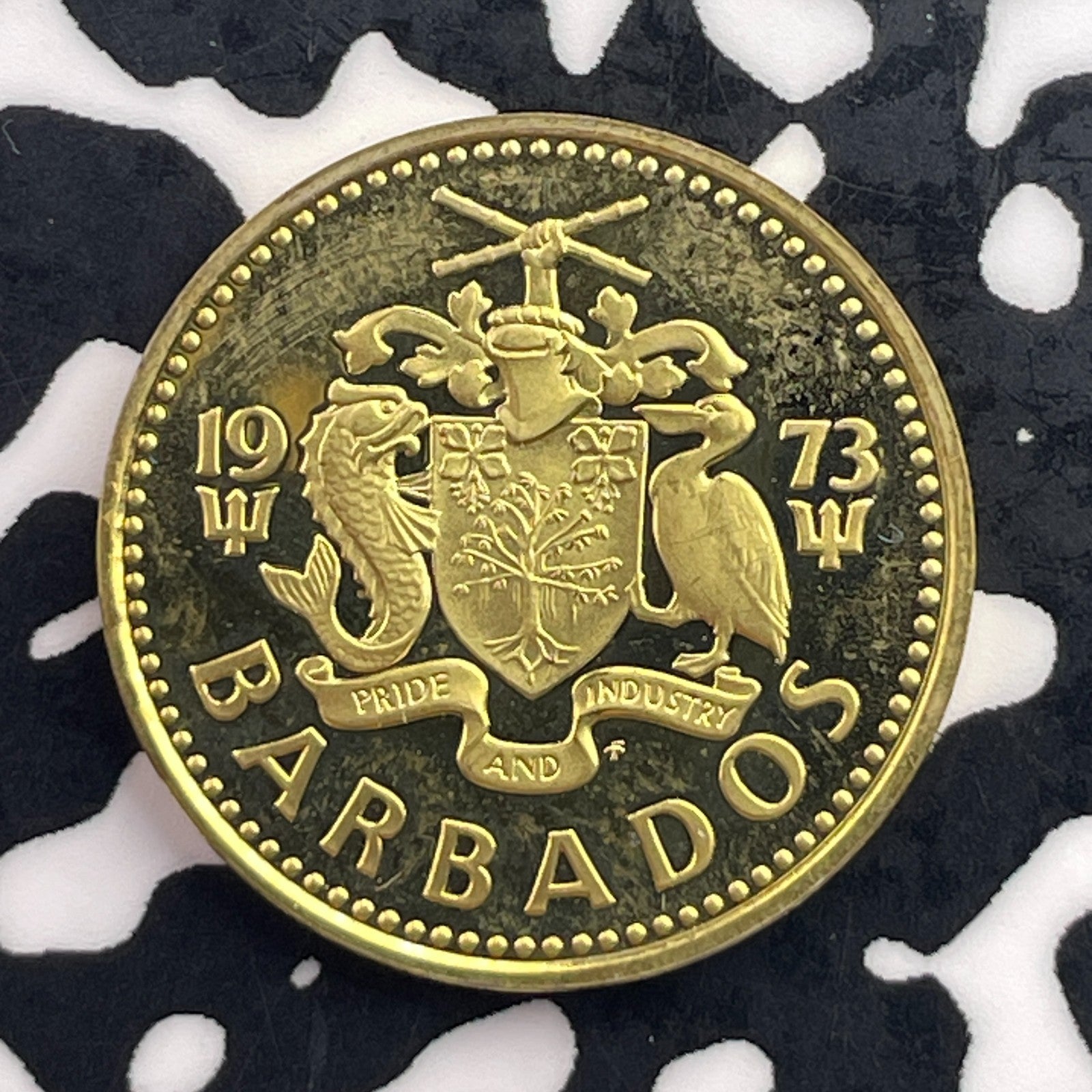 1973 Barbados 5 Cents Lot#C5802 Proof!