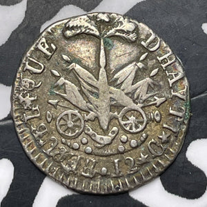 AN 14 (1817) Haiti 12 Centimes Lot#MK369 Silver!