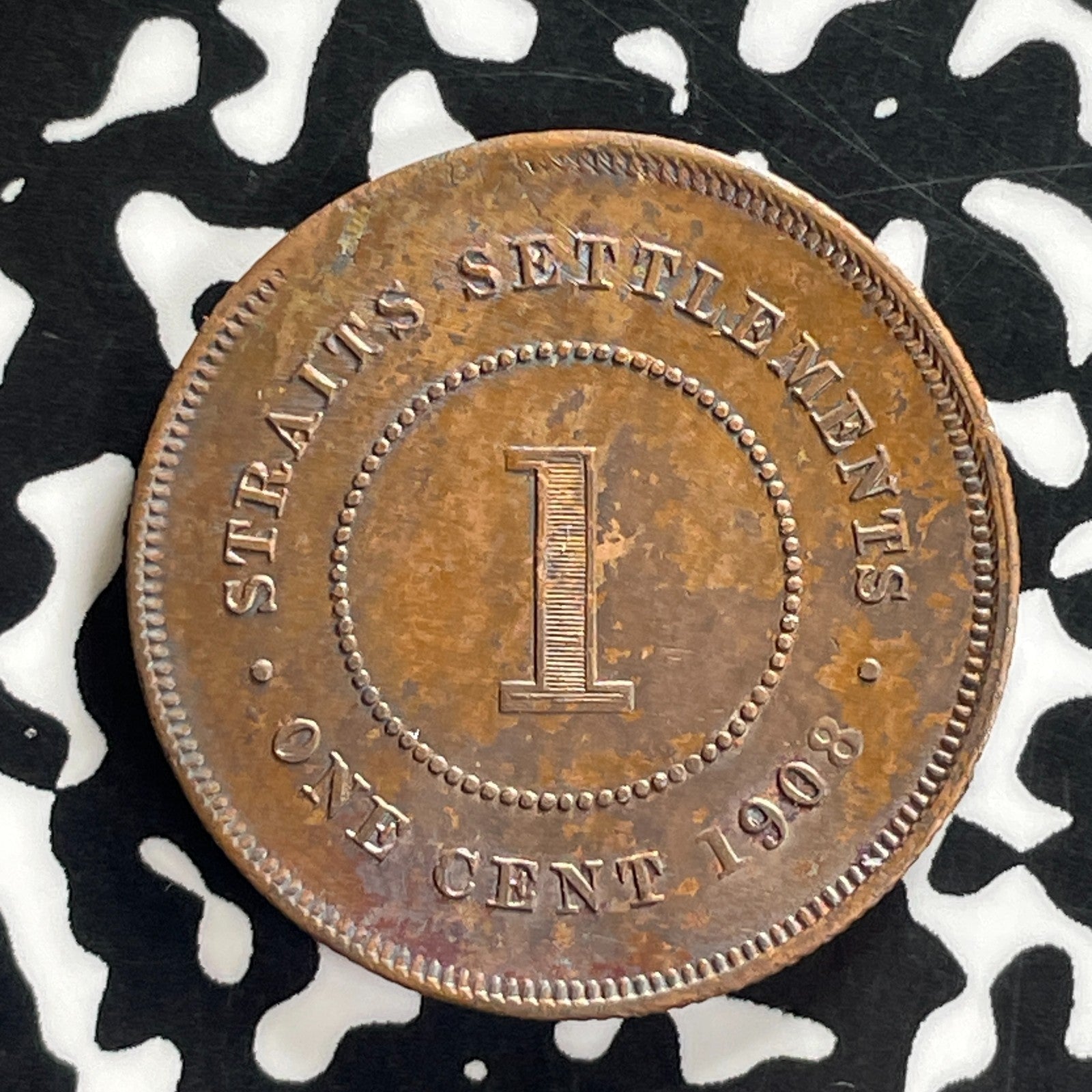 1908 Straits Settlements 1 Cent Lot#JM0320 High Grade! Beautiful!