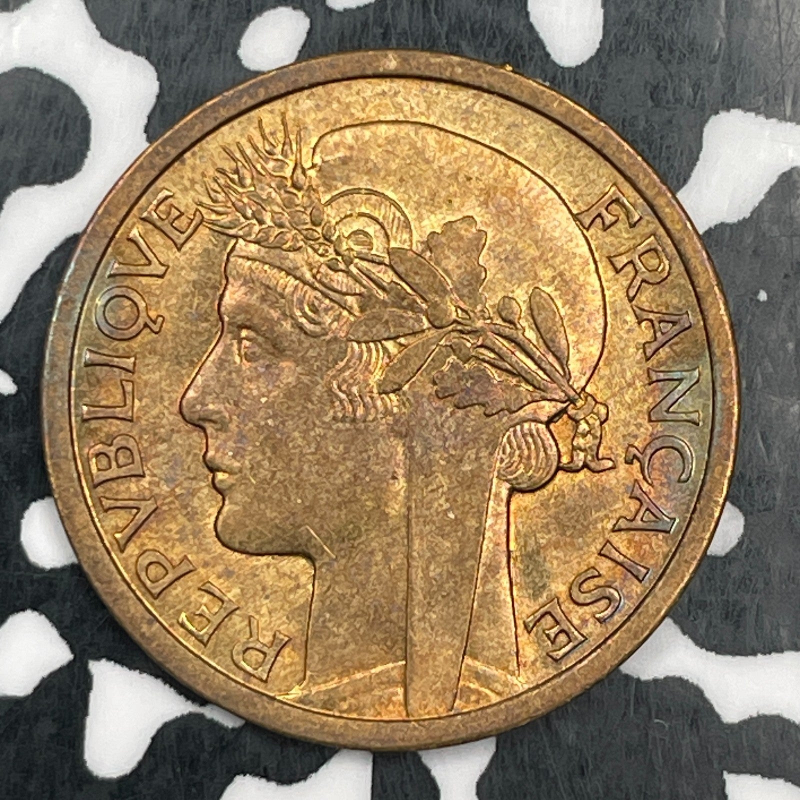 1944 French West Africa 1 Franc Lot#F9169 High Grade! Beautiful!