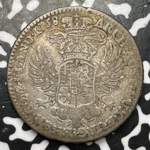 1758 Austrian Netherlands 1/2 Kronenthaler Lot#JM7724 Silver!