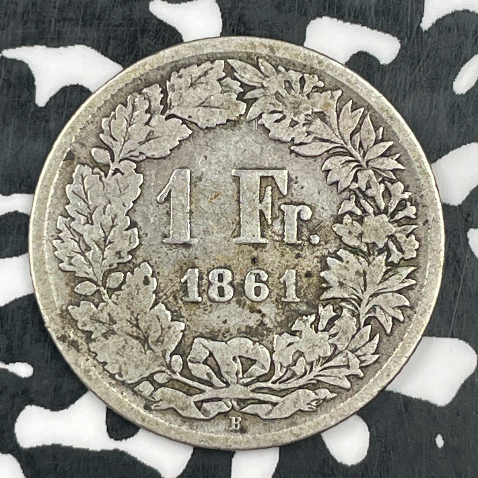 1861 Switzerland 1 Franc Lot#F8360 Silver!